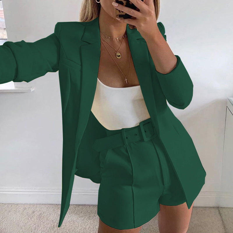 Women's Spring Clothes Fashion Small Belt Blazers