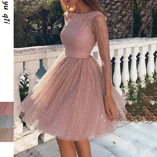 Women's Summer Fashion Long Sleeve Dress High Wedding Dresses