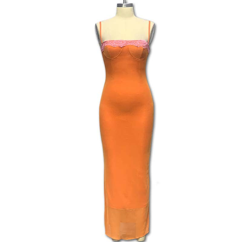 Women's Summer Lace Wrapped Chest Halter Sexy Dress