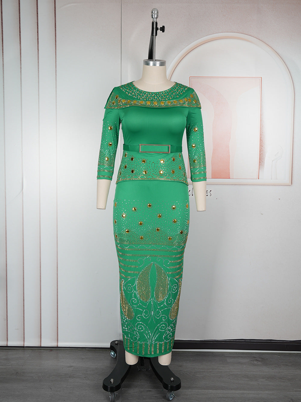 Women's Wear Fashion Rhinestone Dress Large Hip Dresses