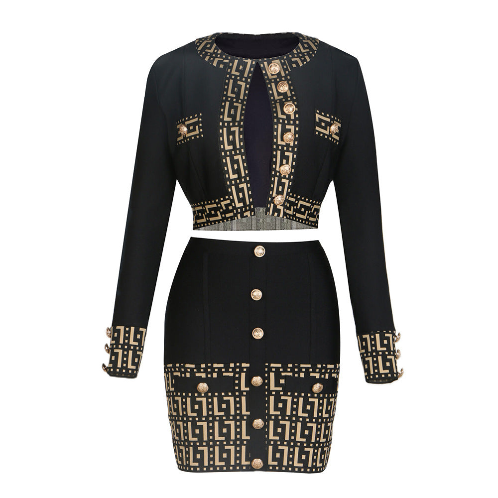 Fashion Jacquard Metal Button Hot Outfit Suits