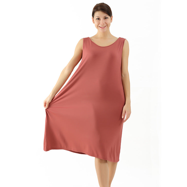 Women's Bamboo Fiber Thin Stretch Home Breathable Dresses