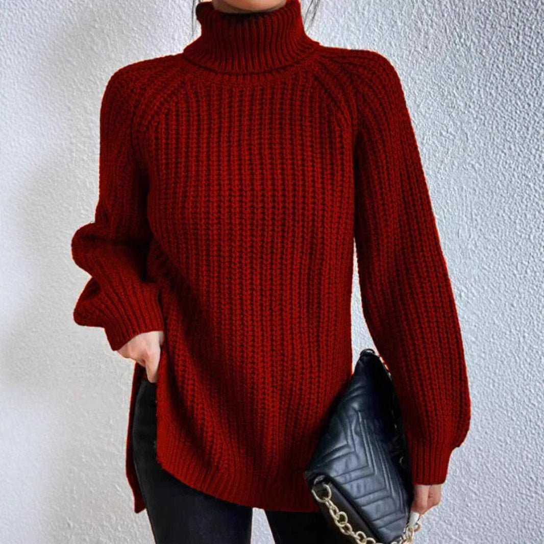 Women's Turtleneck Mid-length Soft Comfortable French Dress Sweater