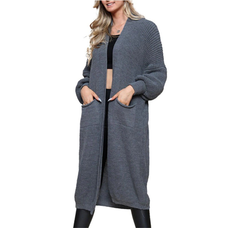 Women's Knitted Winter Set Loose Pockets Long Knitwear
