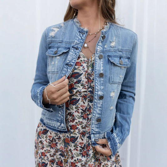 Women's Spring Long Sleeve Retro Denim For Jackets