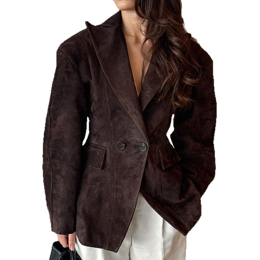 High-grade Brushed Veet Design Graceful Fashionable Jackets