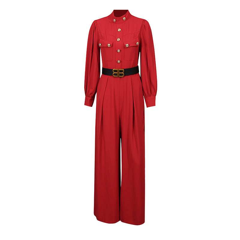 Women's Style Temperament Autumn Long Sleeve High Jumpsuits