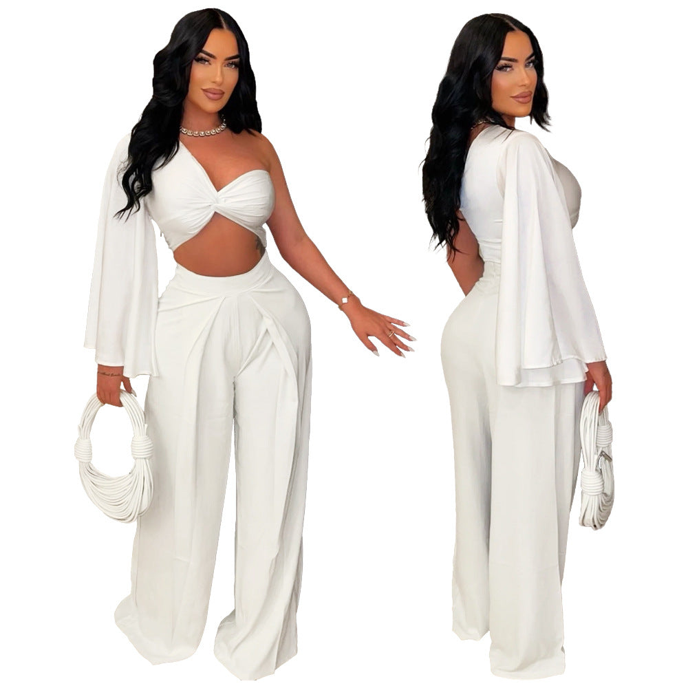 Women's Fashion Wear Pleated Casual Solid Color Suits