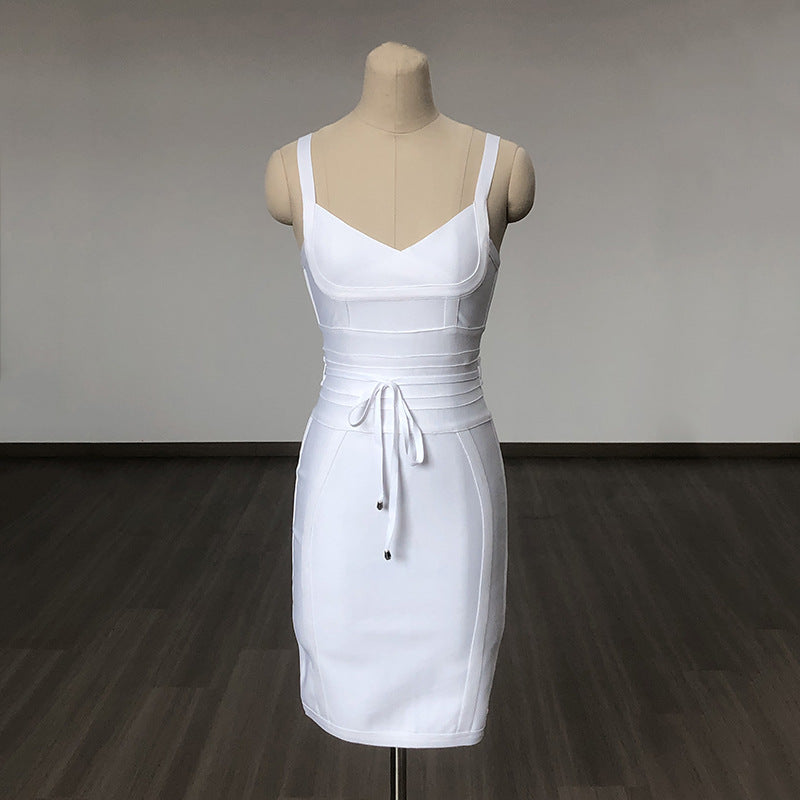 Women's Strap Fashion Belt Tight Bandage Dress Dresses