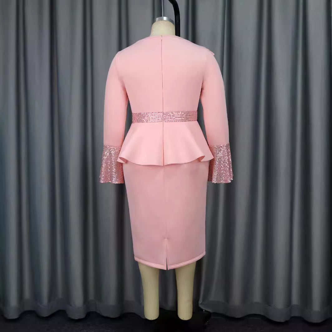 Sleeves Elegant Dress Party Style Ruffled Dresses