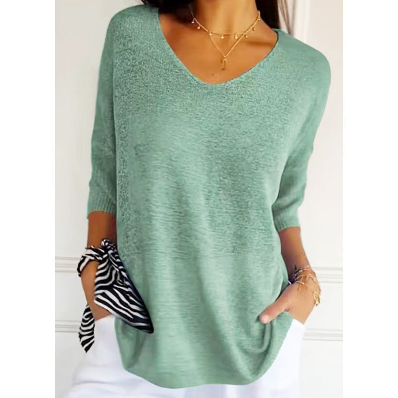 Women's Casual Basic Style Slimming Solid Color Women's Sweater