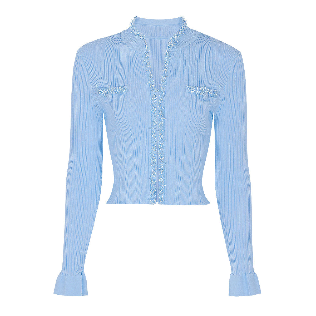 Women's High Quality Fashion Beaded Knitted Suits