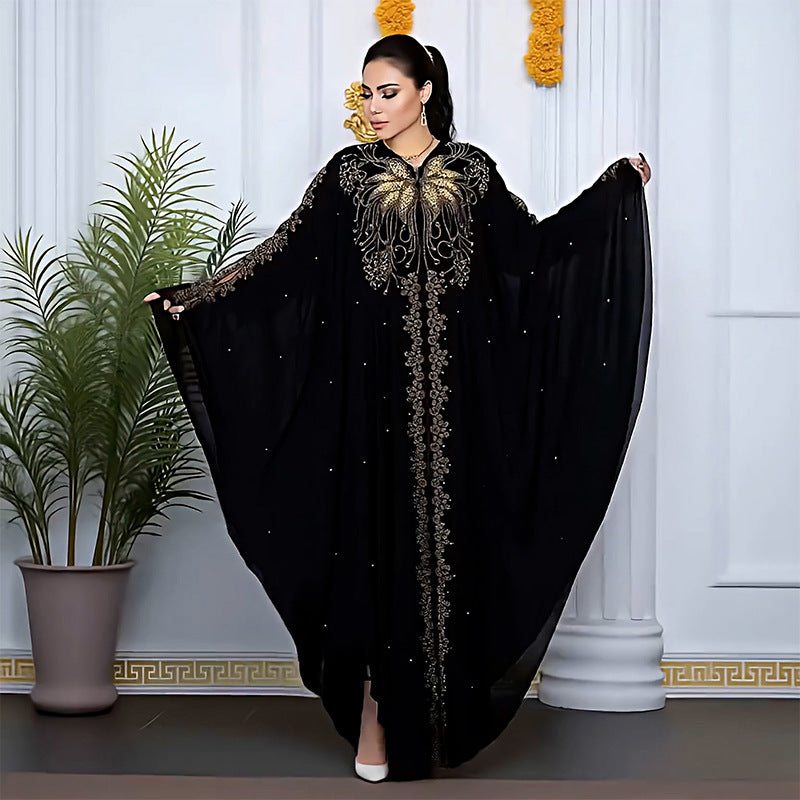 New Charming Slouchy Robe Rhinestone Dress Dresses
