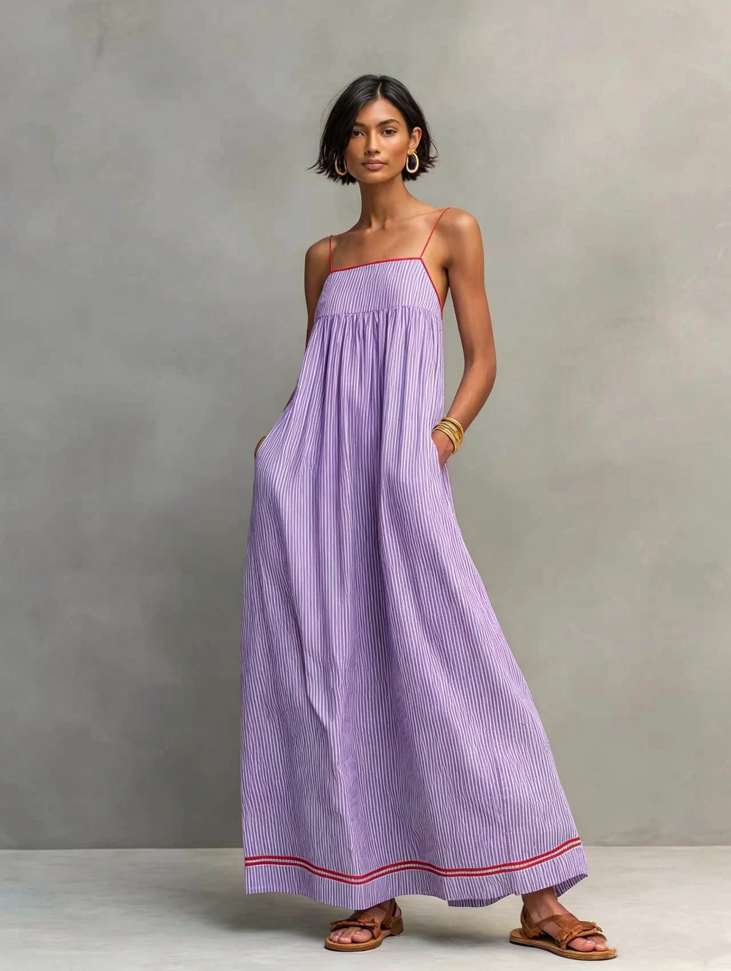 Women's Summer Fashion Casual Spaghetti Straps Sleeveless Dress