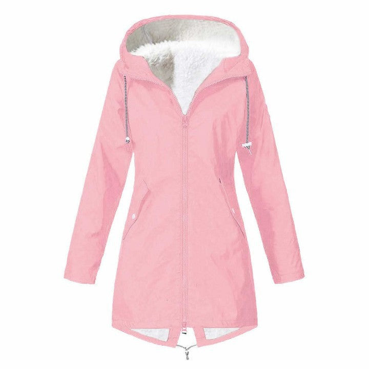 Women's Large Clothes Waterproof Windproof Fleece Padded Outdoor Coats