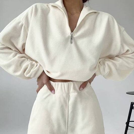 Women's Half Zipper Lapel Fashion Casual Exercise Suits