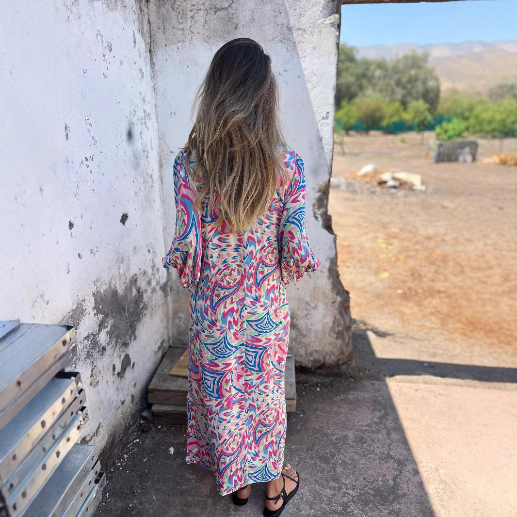 Unique Classy Women's Printed Casual Long Dress