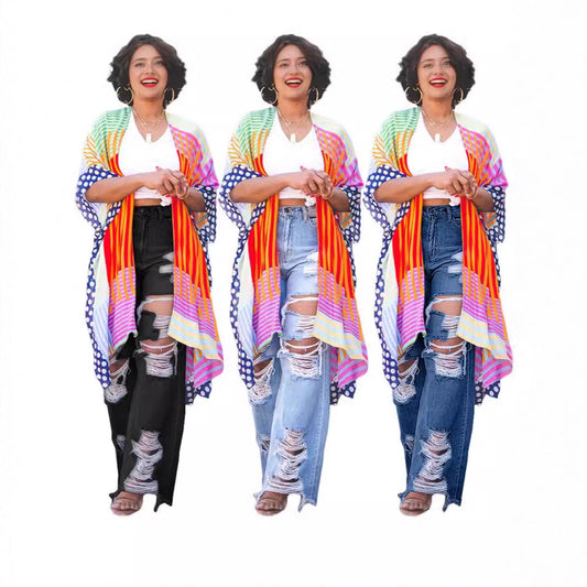 Casual Slouchy Sexy Fashion Burnt Ripped Jeans