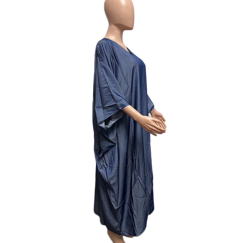 Charming Faux Denim Casual Loose Dress Dresses