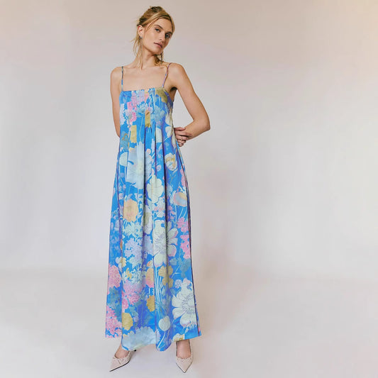 Temperament Commute Floral Print Dress High Waist Dresses