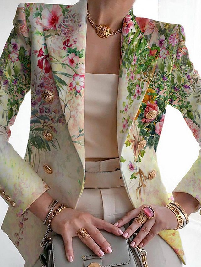Women's Autumn Fashion Printed Slim Fit Small Blazers