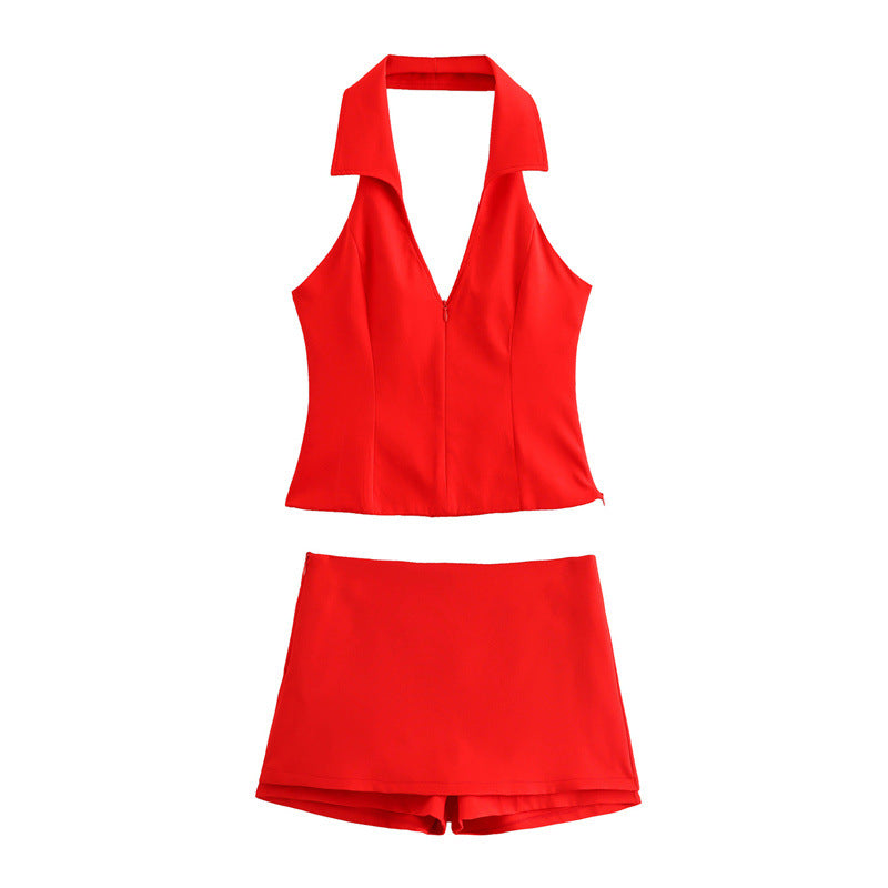 Women's Summer Sexy Exposed Back Halter Small Suits