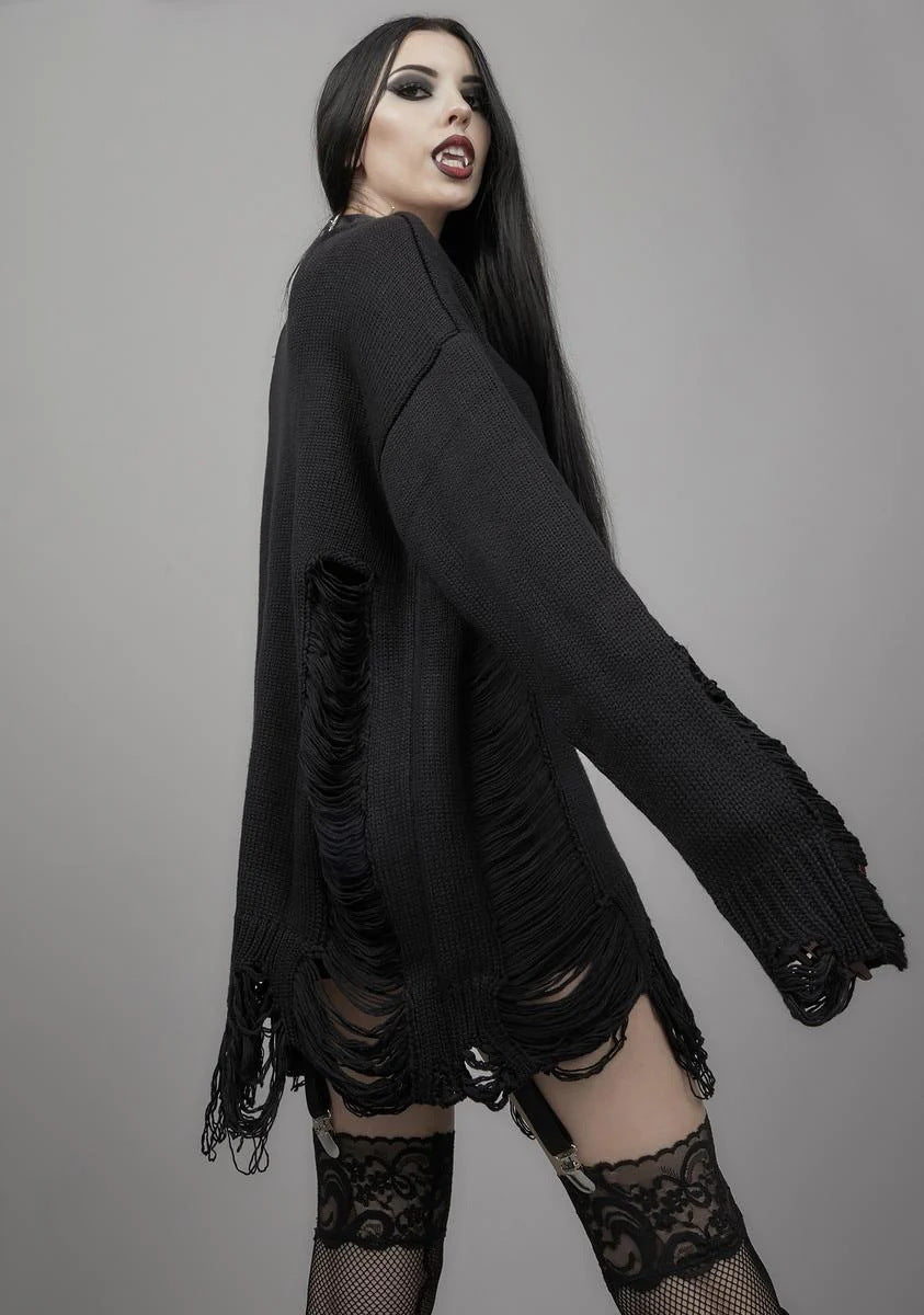 Women's Special Temperament Long Sleeve Knitted Cross Clothing