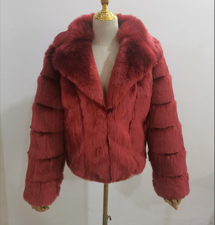 Women's Fur Imitation Fox Faux Collar Coats