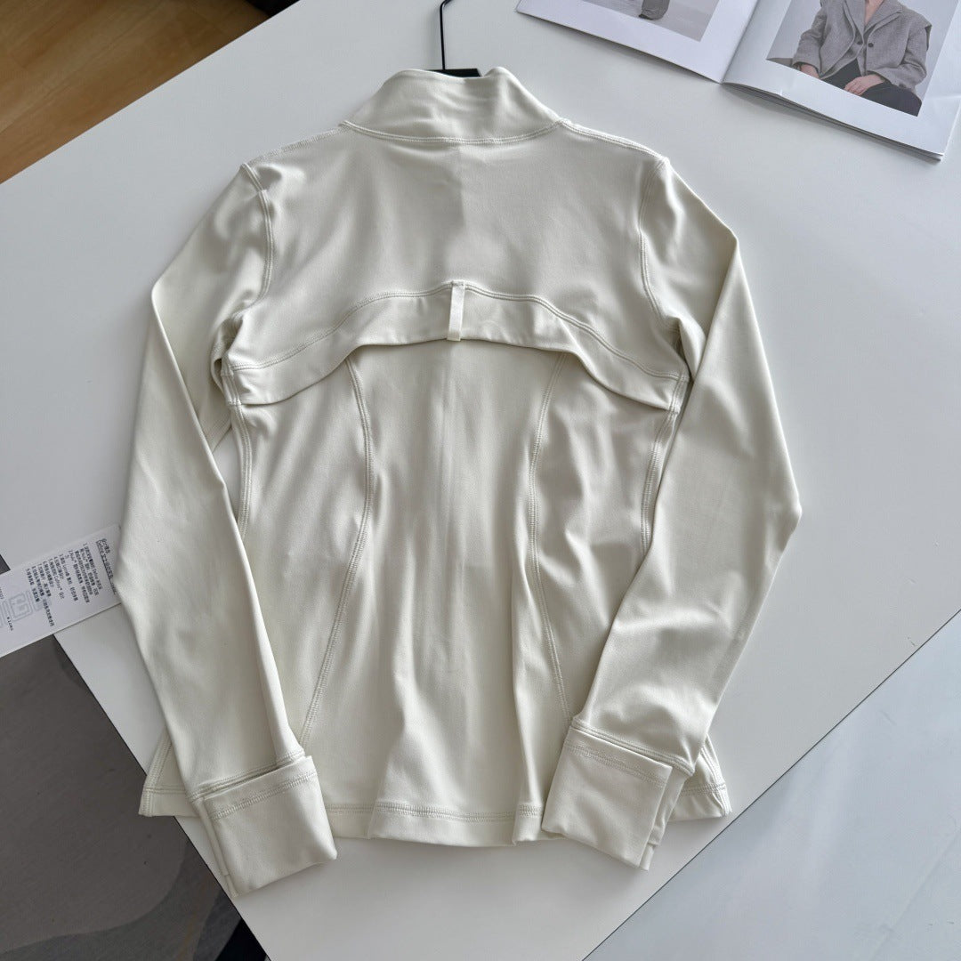 Women's Spring Yoga Workout Elastic Slim Stand Jackets