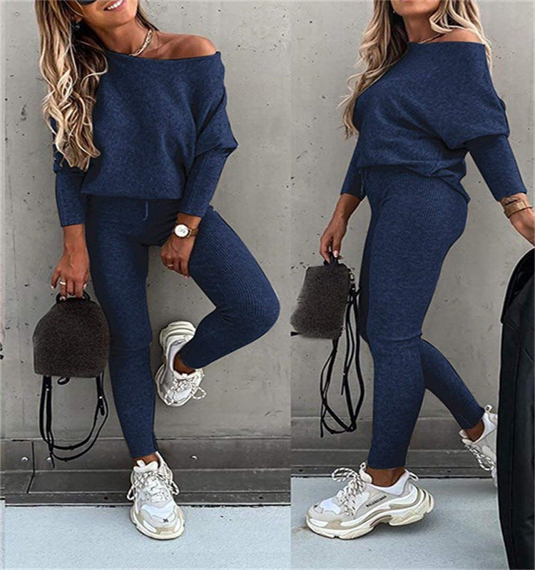 Women's Solid Color Lace Up Sports Trousers Suits