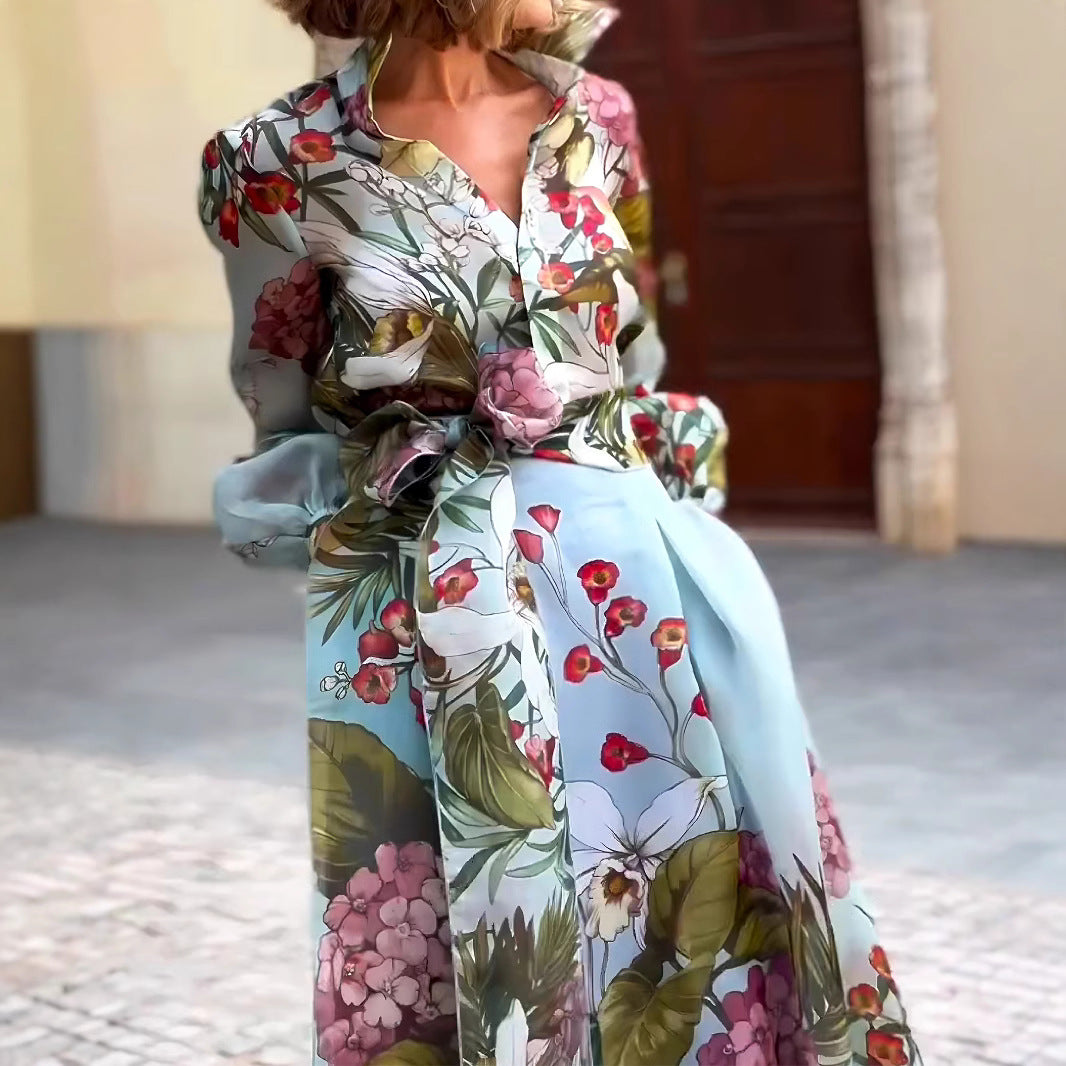 Women's Elegant Romantic Vacation Style Long Sleeve Dress Suits