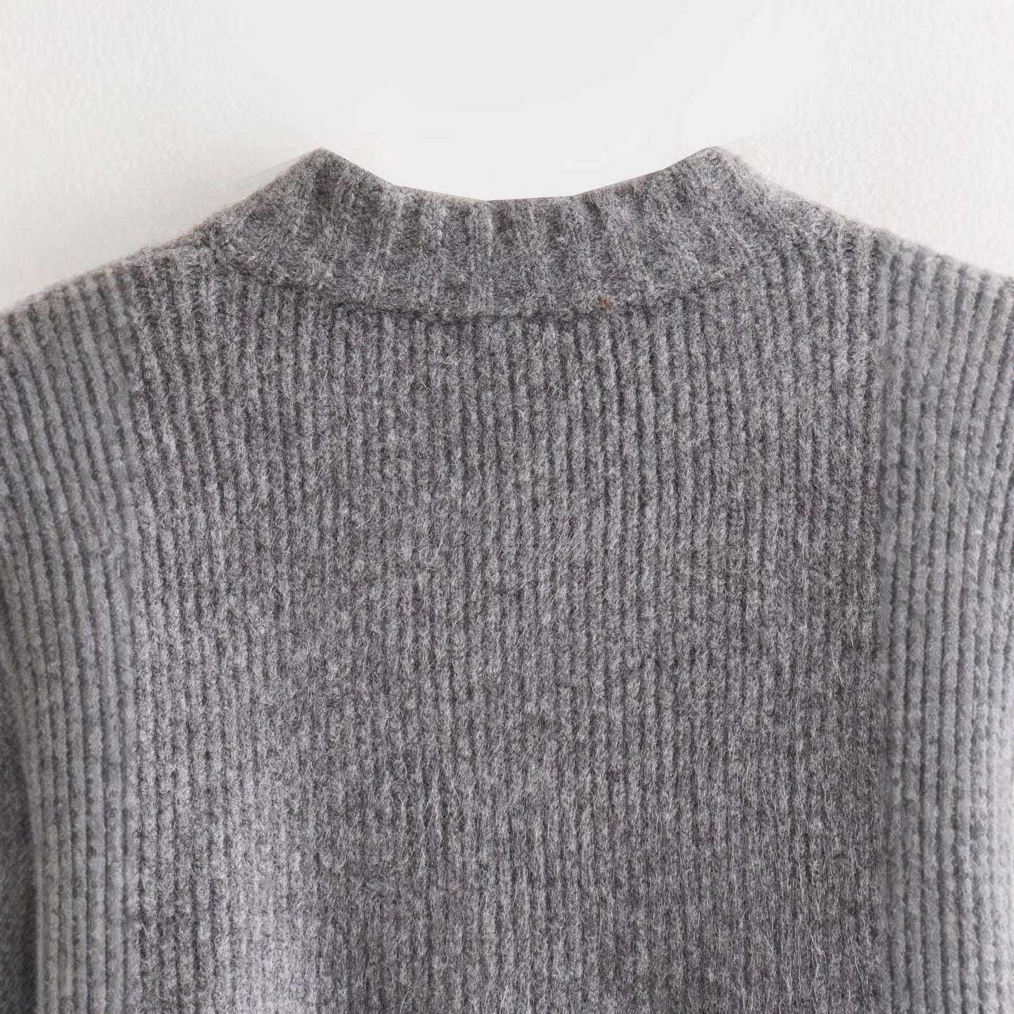 Autumn Zipped Round Neck Knitted Bomber Jackets
