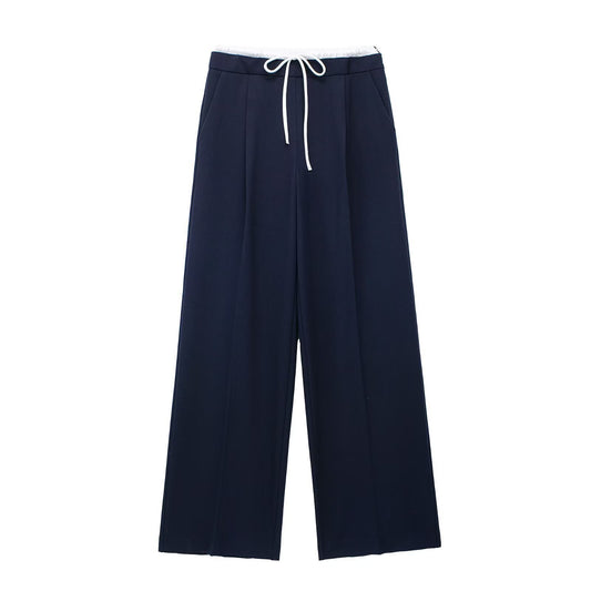 Women's Street Fashion Waist Wide Leg Casual Pants