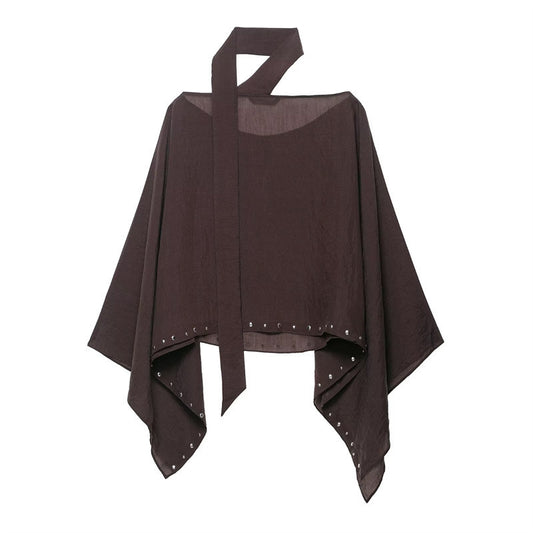 Women's Summer Simple Rivets Scarf Cape Coats