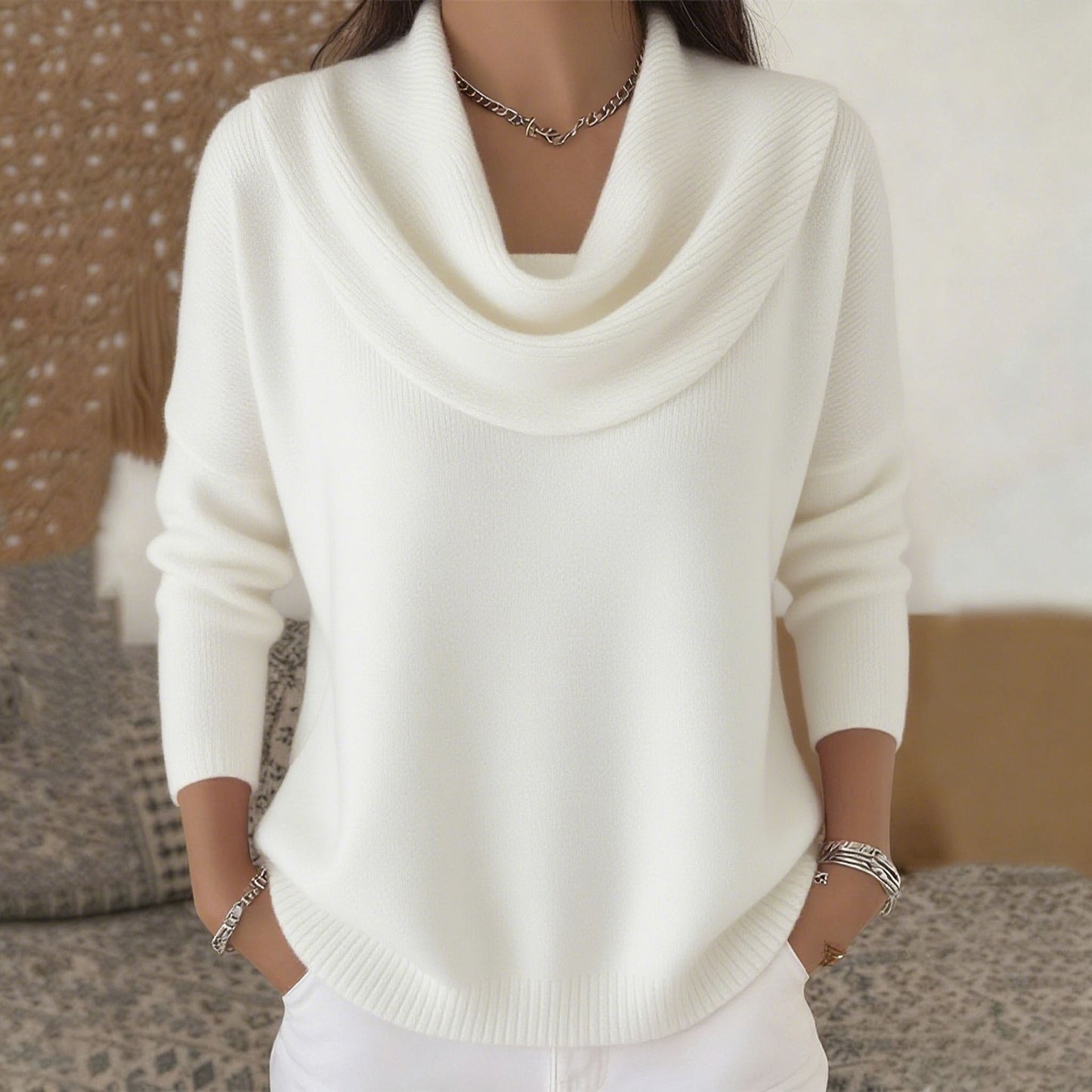 Creative Fashion Women's Solid Color Long-sleeved Women's Sweater