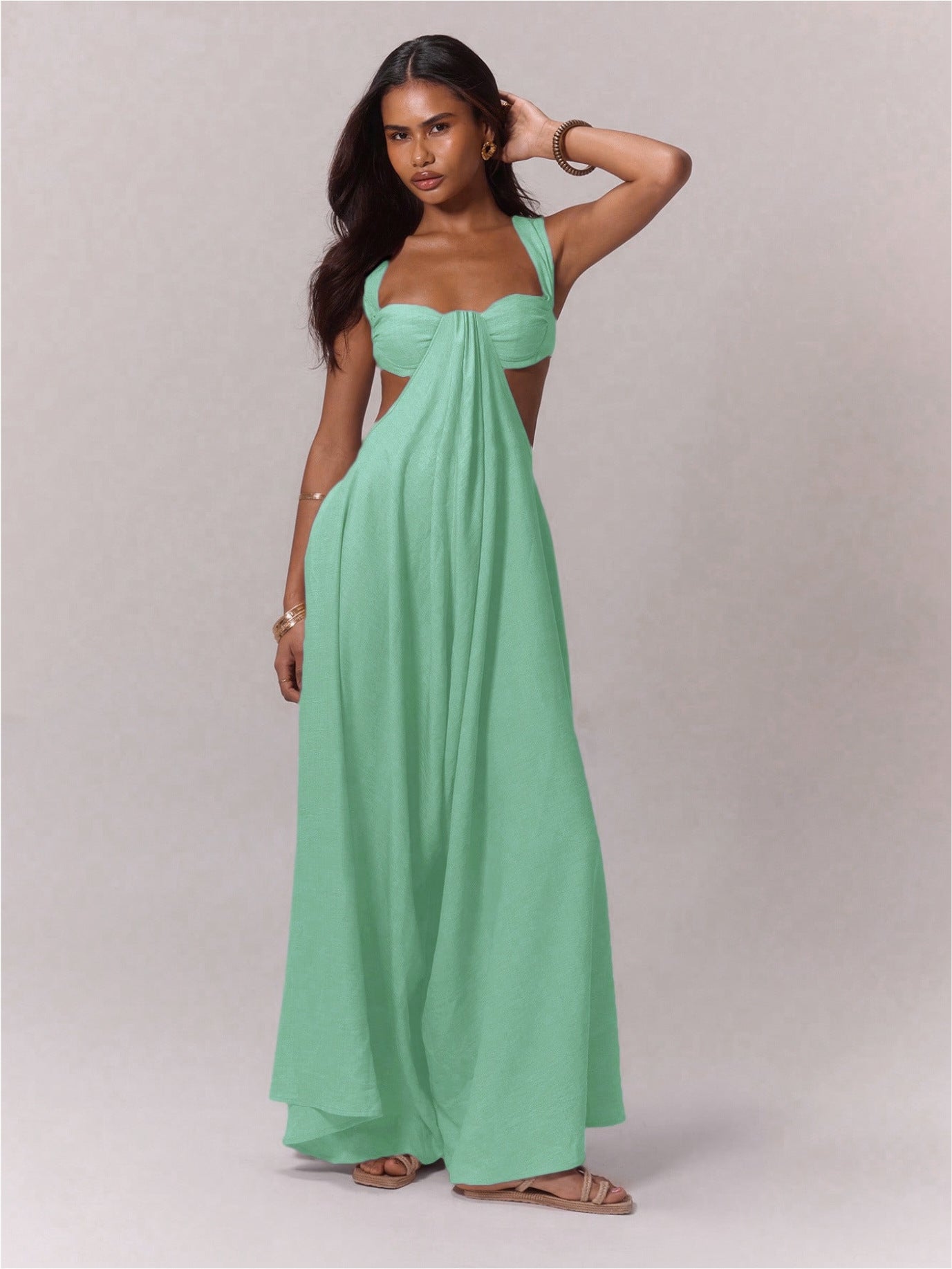 Slouchy Casual Style Tied Trendy Sling Jumpsuits