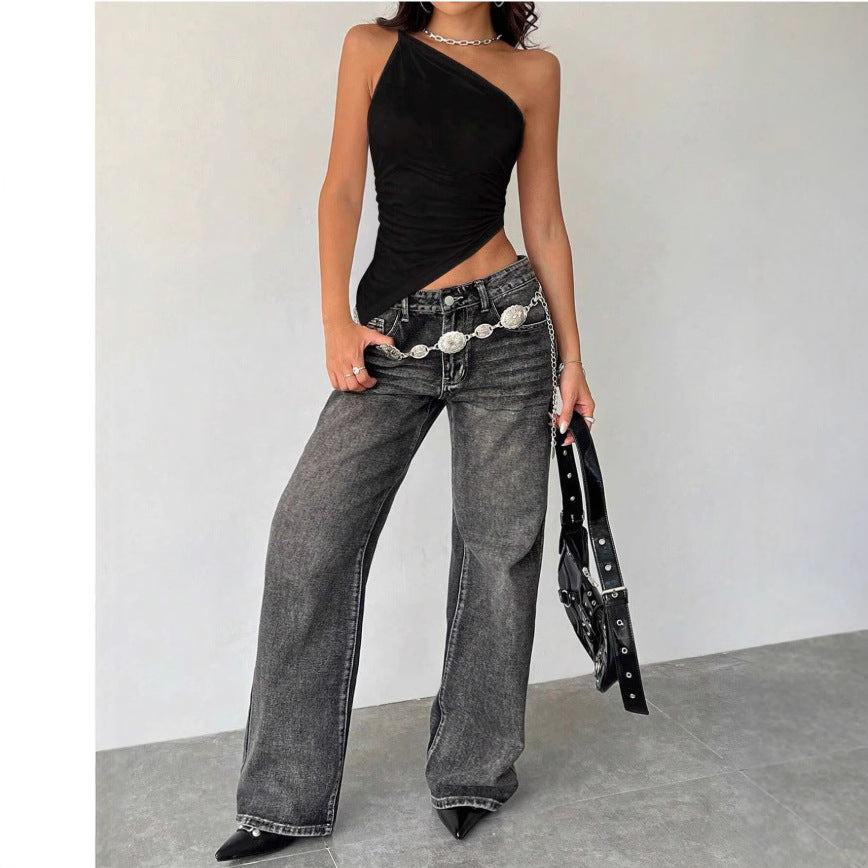 Women's American Sweet Spicy Irregular Hem Blouses