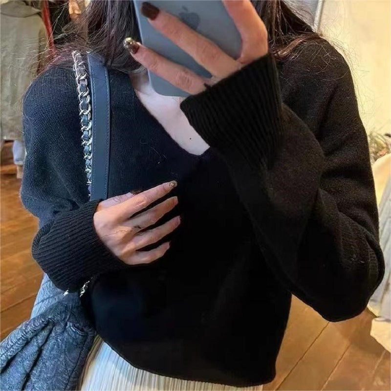 Style Solid Color Basic Soft Glutinous Sweaters