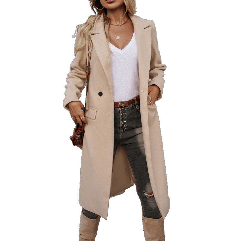 Women's Versatile Temperament Commute Lapel Extended Coats