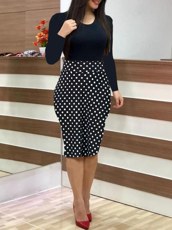 Unique Women's Autumn Flower Sheath Large Clothing