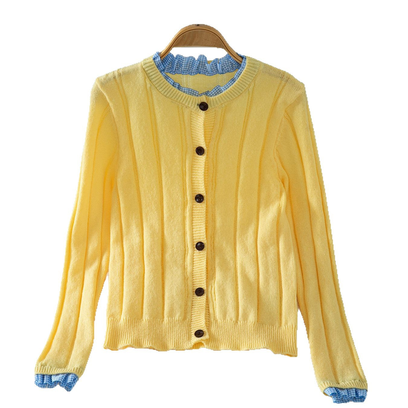 Classic Women's Autumn Ruffled Stitching Outer Sweaters
