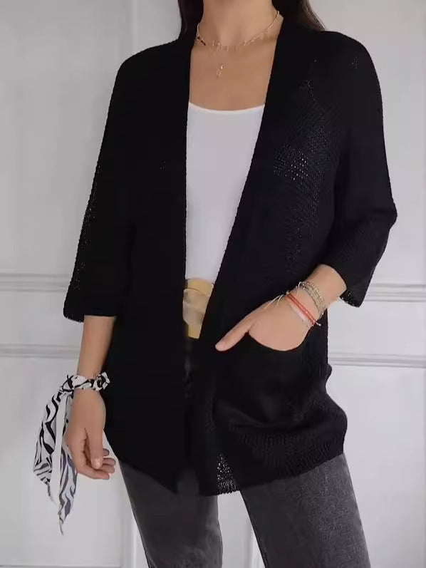 Charming Women's Waffle Sleeve Urban Casual Women's Sweater
