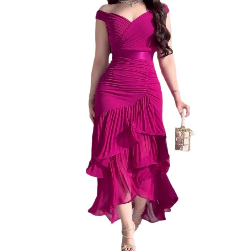 Women's Style Solid Color High Waist Slim Dresses