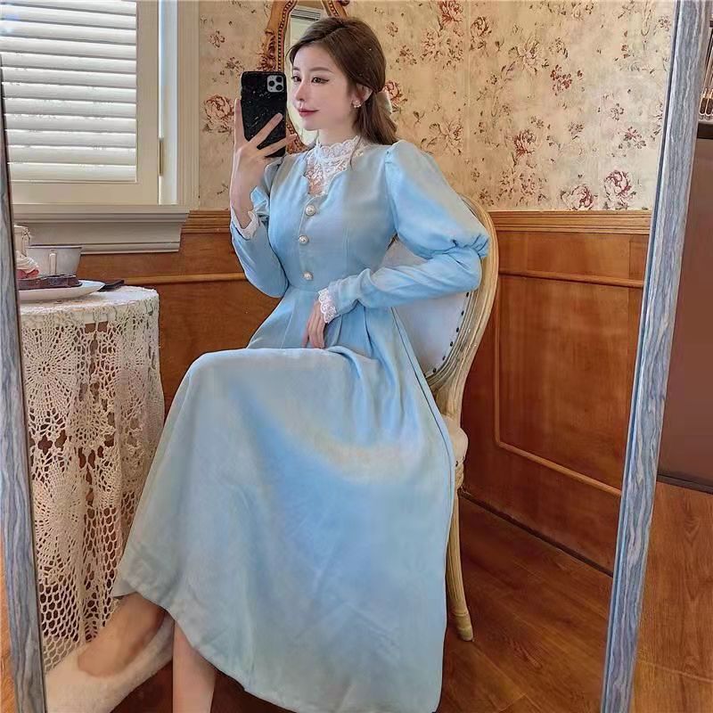 Royal Style Lace Stitching Fairy Autumn Lady Jumpsuits