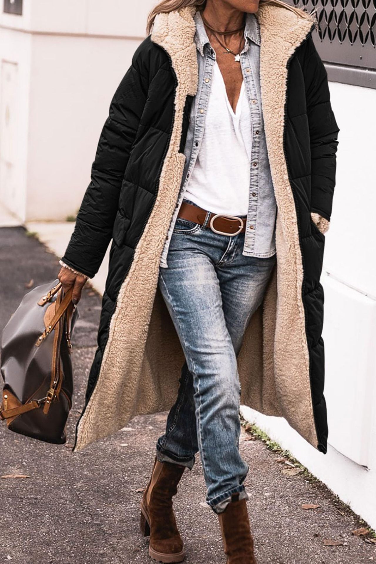 Cotton Long Sleeve Double-sided Wear Slim Coats