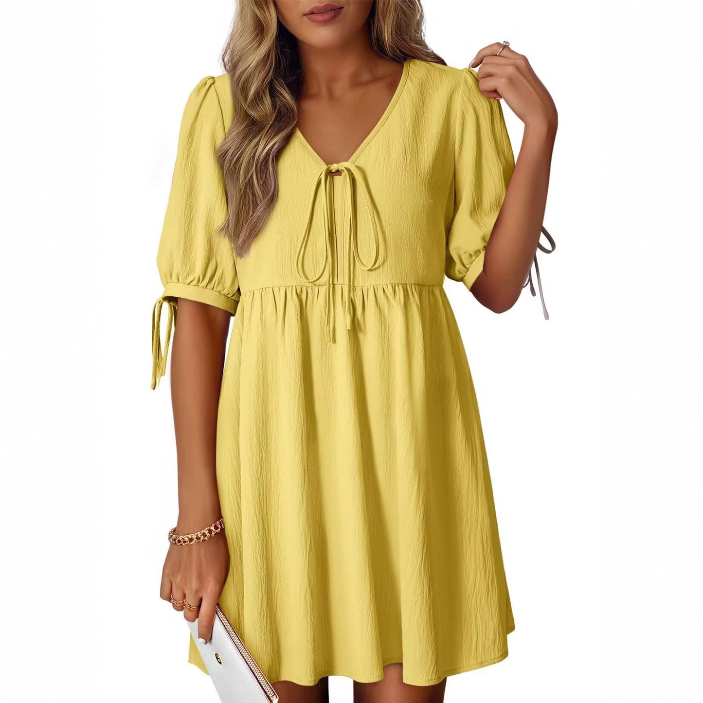 Beautiful Women's Fashion Loose Puff Sleeve Dress