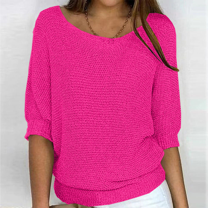 Women's Neck Three-quarter Sleeve For Air Conditioned Women's Sweater