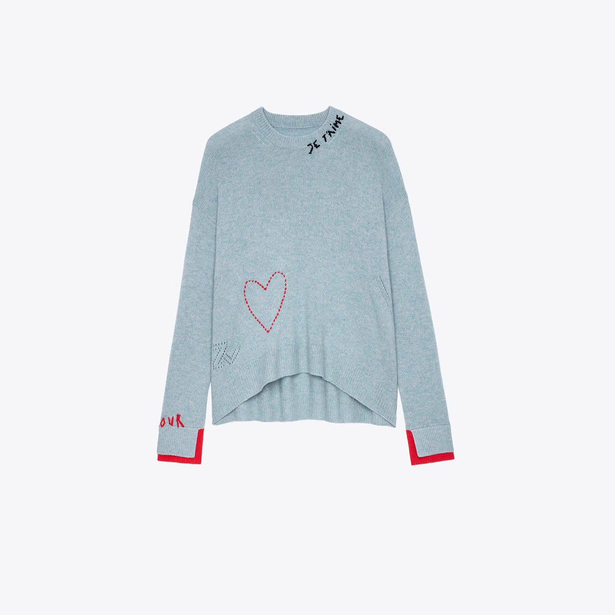 Women's Autumn French Niche Letter Love Embroidery Sweaters