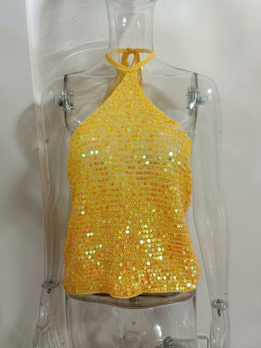 Women's Sexy Fashion Sequin Tube Nightclub High Tops