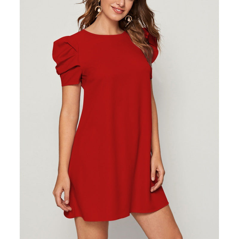 Solid Color High Waist Fashion Elegant Dress